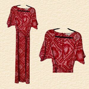 Forever 21 Red Bandana Print Dress (Size XL)
